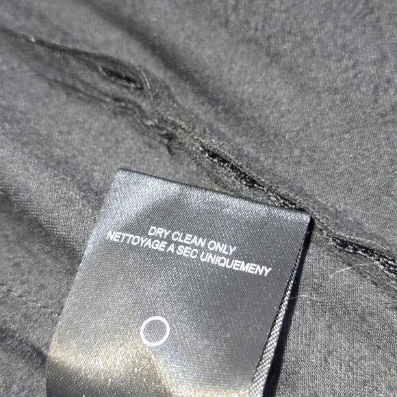 Adrienne Vittadini Womens S Black Faux Suede Waterfall Drape Open Front Blazer - Picture 11 of 11